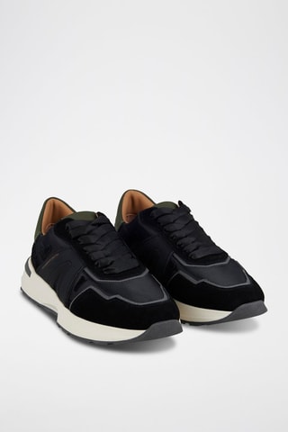 Zapatillas de piel - Negro y verde