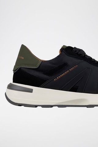 Zapatillas de piel - Negro y verde