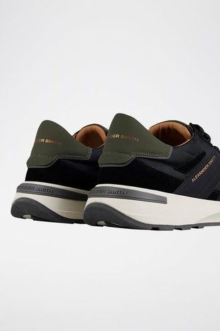 Zapatillas de piel - Negro y verde