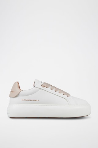 Zapatillas de piel con plataforma Soho - Blanco y beige