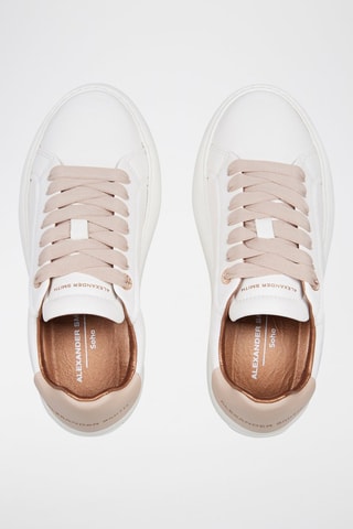 Zapatillas de piel con plataforma Soho - Blanco y beige