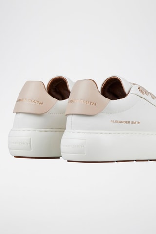 Zapatillas de piel con plataforma Soho - Blanco y beige