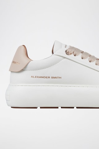 Zapatillas de piel con plataforma Soho - Blanco y beige