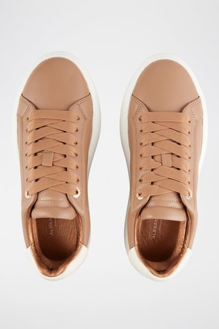 Zapatillas de piel con plataforma - Blanco y beige