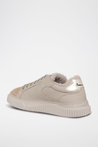 Zapatillas de piel forradas - Beige