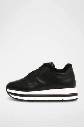Leren Gevoerde Sneakers - Zwart