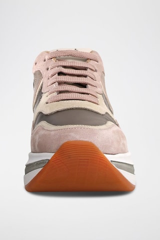 Zapatillas de piel Melany - Blanco, marrón y rosa