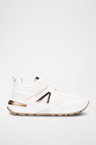Zapatillas con plataforma - Blanco y dorado