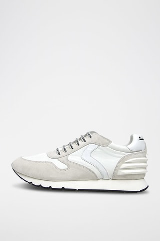 Zapatillas de terciopelo y piel napa Liam - Blanco