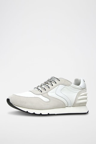 Zapatillas de terciopelo y piel napa Liam - Blanco
