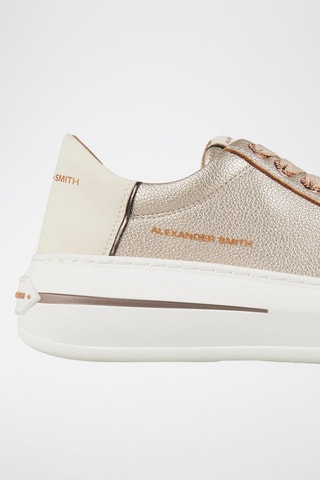 Zapatillas de piel con plataforma - Marrón y dorado