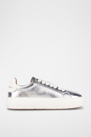 Zapatillas de piel con plataforma Soho - Plateado