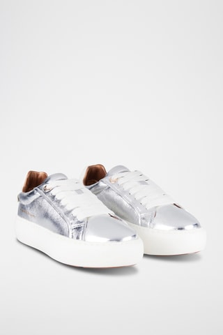 Zapatillas de piel con plataforma Soho - Plateado