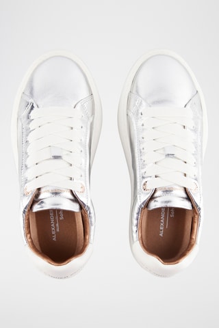 Zapatillas de piel con plataforma Soho - Plateado