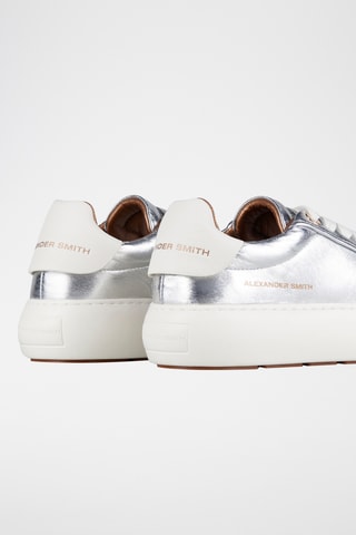 Zapatillas de piel con plataforma Soho - Plateado