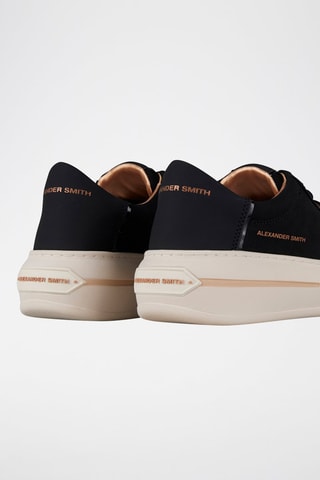 Zapatillas de piel con plataforma - Negro y marrón