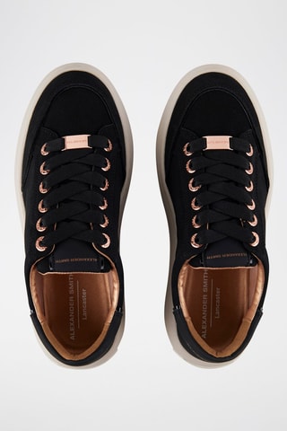 Zapatillas de piel con plataforma - Negro y marrón