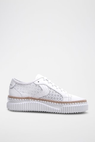 Zapatillas de piel bovina Maiorca - Blanco y marrón