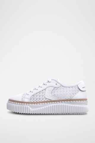 Zapatillas de piel bovina Maiorca - Blanco y marrón