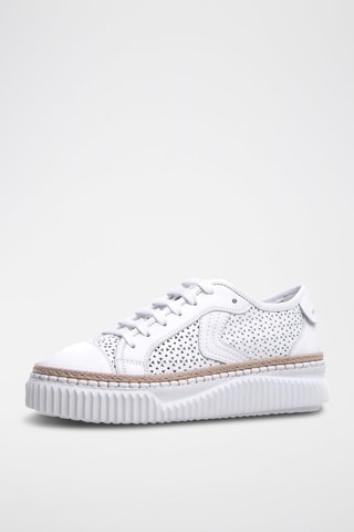 Zapatillas de piel bovina Maiorca - Blanco y marrón