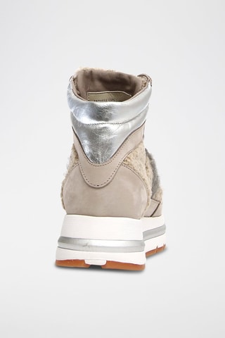 Zapatillas altas de piel con plataforma Maran - Blanco y beige