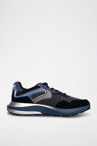 Zapatillas de nobuk Shine - Negro, azul y gris