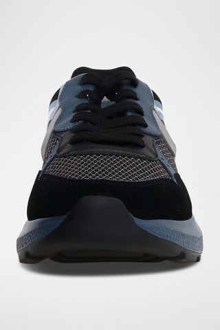 Zapatillas de nobuk Shine - Negro, azul y gris