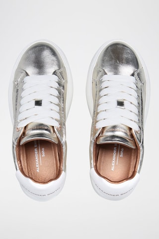 Zapatillas de piel - Blanco y plateado