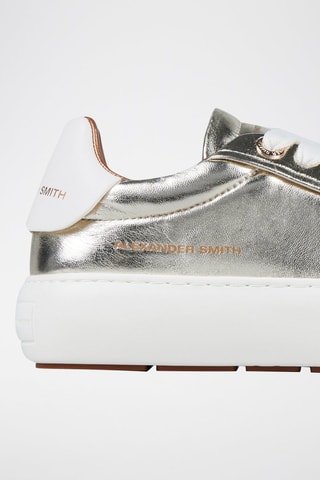 Zapatillas de piel - Blanco y plateado
