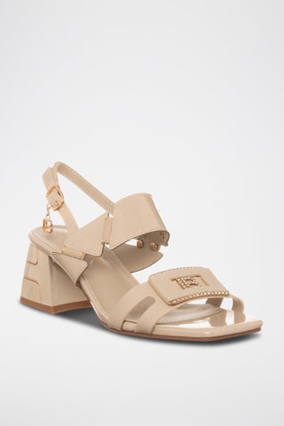 Sandalias de tacón - Laura Biagiotti - Rosa y dorado