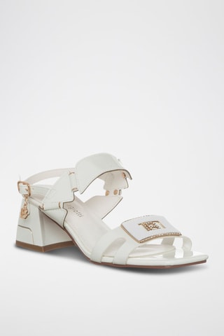 Sandalias de tacón - Laura Biagiotti - Blanco y dorado