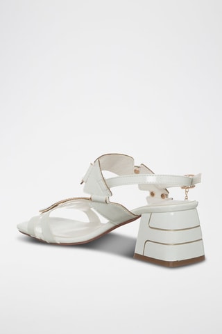 Sandalias de tacón - Laura Biagiotti - Blanco y dorado