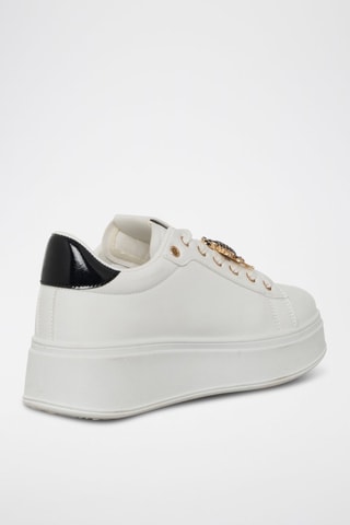 Zapatillas con plataforma - Laura Biagiotti - Blanco, negro y dorado