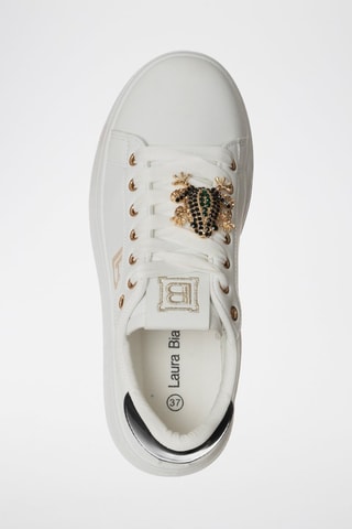 Zapatillas con plataforma - Laura Biagiotti - Blanco, negro y dorado