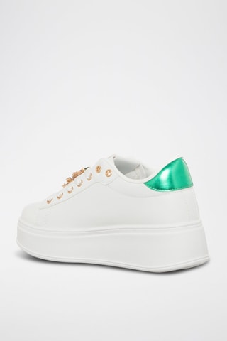 Zapatillas con plataforma - Laura Biagiotti - Blanco, verde y dorado