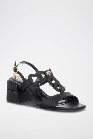 Sandalias de tacón - Laura Biagiotti - Negro y dorado