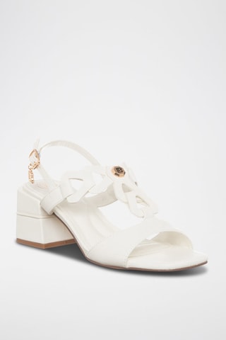Sandalias de tacón - Laura Biagiotti - Blanco y dorado