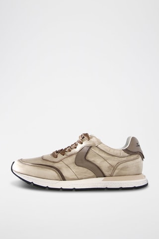 Zapatillas de piel napa Storm - Marrón y gris