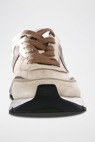 Zapatillas de piel napa Storm - Marrón y gris