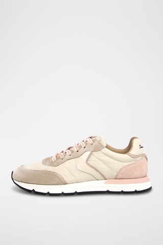 Zapatillas de piel Storm - Negro, beige y rosa