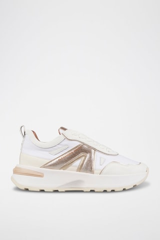 Zapatillas con plataforma - Blanco y dorado