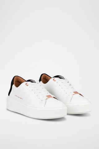 Zapatillas de piel - Blanco y negro