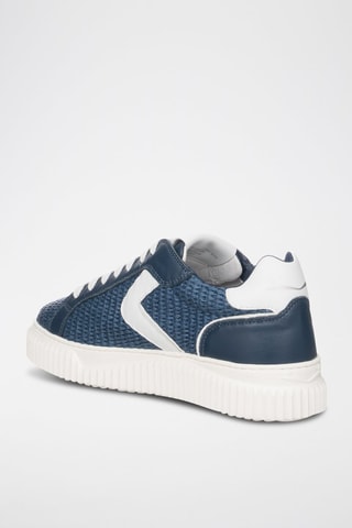 Zapatillas de piel - Blanco y azul