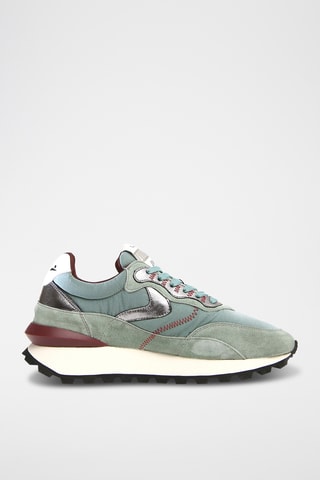 Zapatillas de piel de cuña Qwark - Verde