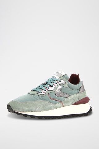 Zapatillas de piel de cuña Qwark - Verde