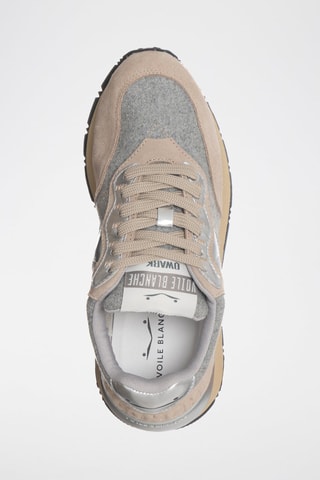 Zapatillas de piel - Beige y gris