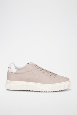 Zapatillas de piel - Blanco y rosa