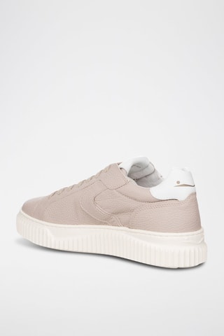 Zapatillas de piel - Blanco y rosa