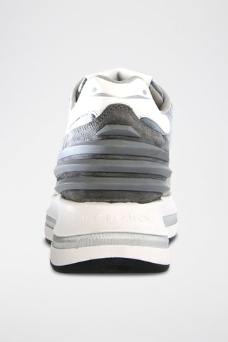Zapatillas de piel bovina Merry Power - Blanco, plateado y gris