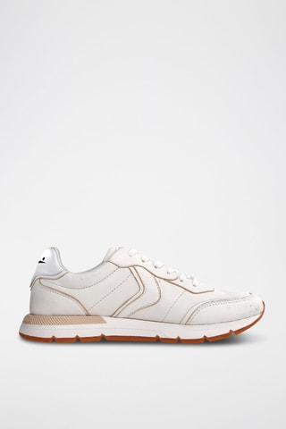 Zapatillas de piel ovina - Blanco y negro